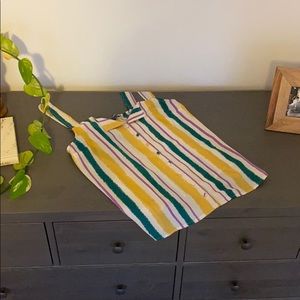 ModCloth Affogato Multi Stripe Button-Up Tank